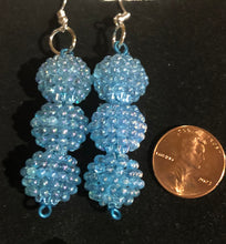 Load image into Gallery viewer, Baby Blue Sparkle Dangle Earrings
