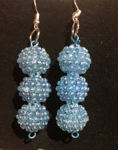 Load image into Gallery viewer, Baby Blue Sparkle Dangle Earrings
