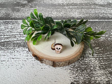 Load image into Gallery viewer, Skull Wood Stud Earrings
