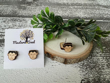 Load image into Gallery viewer, Frankenstein Wood Stud Earrings
