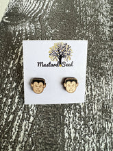 Load image into Gallery viewer, Frankenstein Wood Stud Earrings
