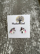 Load image into Gallery viewer, Unicorn Wood Stud Earrings
