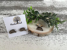 Load image into Gallery viewer, Cowboy Hat Wood Stud Earrings
