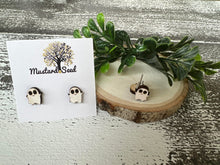 Load image into Gallery viewer, Ghost Wood Stud Earrings

