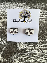 Load image into Gallery viewer, Raccoon Wood Stud Earrings

